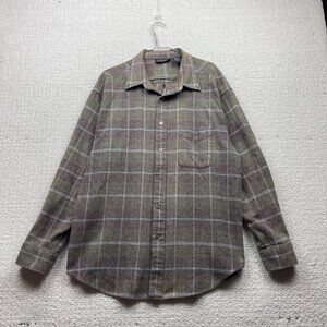 Change Button Up Plaid Shirt Sz XL Faded Green / Brown Western Cabin Forest